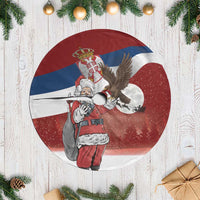 Serbia Santa Christmas Tree Skirt Christmas Serbian Eagle Flag Style - Wonder Print Shop