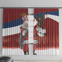 Serbia Santa Christmas Window Curtain Christmas Serbian Eagle Flag Style - Wonder Print Shop