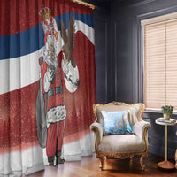 Serbia Santa Christmas Window Curtain Christmas Serbian Eagle Flag Style - Wonder Print Shop