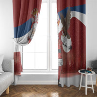 Serbia Santa Christmas Window Curtain Christmas Serbian Eagle Flag Style - Wonder Print Shop