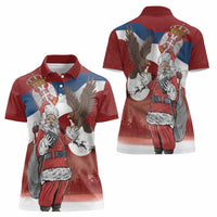 Serbia Santa Christmas Women Polo Shirt Christmas Serbian Eagle Flag Style - Wonder Print Shop