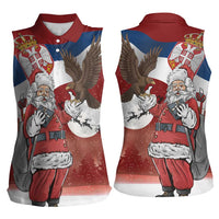Serbia Santa Christmas Women Sleeveless Polo Shirt Christmas Serbian Eagle Flag Style - Wonder Print Shop