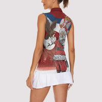 Serbia Santa Christmas Women Sleeveless Polo Shirt Christmas Serbian Eagle Flag Style - Wonder Print Shop