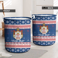 Serbia Christmas Laundry Basket Coat Of Arms Srecan Bozic - Wonder Print Shop