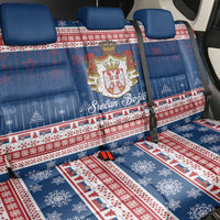 Serbia Christmas Back Car Seat Cover Coat Of Arms Srecan Bozic - Wonder Print Shop