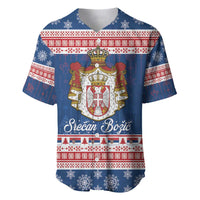 Serbia Christmas Baseball Jersey Coat Of Arms Srecan Bozic - Wonder Print Shop