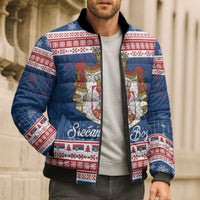 Serbia Christmas Bomber Puffer Jacket Coat Of Arms Srecan Bozic - Wonder Print Shop