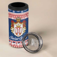 Serbia Christmas 4 in 1 Can Cooler Tumbler Coat Of Arms Srecan Bozic - Wonder Print Shop