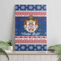 Serbia Christmas Canvas Wall Art Coat Of Arms Srecan Bozic - Wonder Print Shop