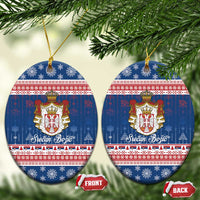 Serbia Christmas Ceramic Ornament Coat Of Arms Srecan Bozic - Wonder Print Shop