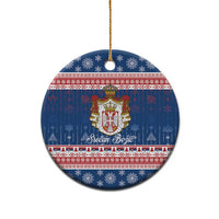 Serbia Christmas Ceramic Ornament Coat Of Arms Srecan Bozic - Wonder Print Shop