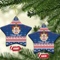 Serbia Christmas Ceramic Ornament Coat Of Arms Srecan Bozic - Wonder Print Shop
