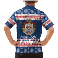 Serbia Christmas Family Matching Mermaid Dress and Hawaiian Shirt Coat Of Arms Srecan Bozic - Wonder Print Shop