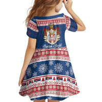Serbia Christmas Family Matching Off Shoulder Maxi Dress and Hawaiian Shirt Coat Of Arms Srecan Bozic - Wonder Print Shop