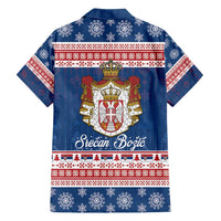 Serbia Christmas Family Matching Off Shoulder Short Dress and Hawaiian Shirt Coat Of Arms Srecan Bozic - Wonder Print Shop