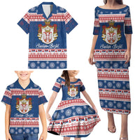 Serbia Christmas Family Matching Puletasi and Hawaiian Shirt Coat Of Arms Srecan Bozic - Wonder Print Shop