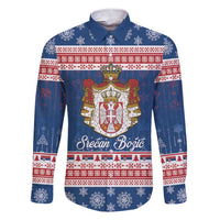 Serbia Christmas Family Matching Short Sleeve Bodycon Dress and Hawaiian Shirt Coat Of Arms Srecan Bozic - Wonder Print Shop