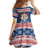 Serbia Christmas Family Matching Tank Maxi Dress and Hawaiian Shirt Coat Of Arms Srecan Bozic - Wonder Print Shop