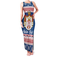 Serbia Christmas Family Matching Tank Maxi Dress and Hawaiian Shirt Coat Of Arms Srecan Bozic - Wonder Print Shop
