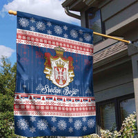Serbia Christmas Garden Flag Coat Of Arms Srecan Bozic - Wonder Print Shop