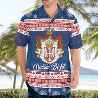 Serbia Christmas Hawaiian Shirt Coat Of Arms Srecan Bozic - Wonder Print Shop
