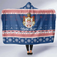 Serbia Christmas Hooded Blanket Coat Of Arms Srecan Bozic - Wonder Print Shop