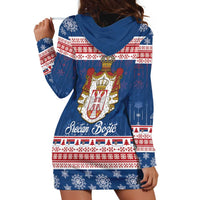 Serbia Christmas Hoodie Dress Coat Of Arms Srecan Bozic - Wonder Print Shop