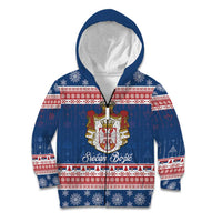 Serbia Christmas Kid Hoodie Coat Of Arms Srecan Bozic - Wonder Print Shop