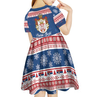 Serbia Christmas Kid Short Sleeve Dress Coat Of Arms Srecan Bozic - Wonder Print Shop