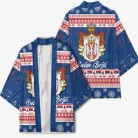 Serbia Christmas Kimono Coat Of Arms Srecan Bozic - Wonder Print Shop