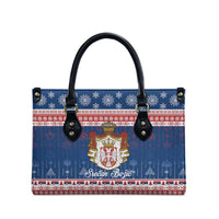 Serbia Christmas Leather Bag Coat Of Arms Srecan Bozic - Wonder Print Shop