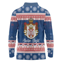 Serbia Christmas Long Sleeve Polo Shirt Coat Of Arms Srecan Bozic - Wonder Print Shop