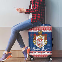 Serbia Christmas Luggage Cover Coat Of Arms Srecan Bozic - Wonder Print Shop