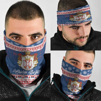 Serbia Christmas Neck Gaiter Coat Of Arms Srecan Bozic - Wonder Print Shop