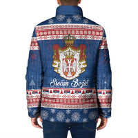 Serbia Christmas Padded Jacket Coat Of Arms Srecan Bozic - Wonder Print Shop