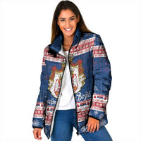 Serbia Christmas Padded Jacket Coat Of Arms Srecan Bozic - Wonder Print Shop