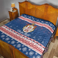 Serbia Christmas Quilt Coat Of Arms Srecan Bozic - Wonder Print Shop