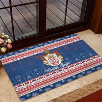 Serbia Christmas Rubber Doormat Coat Of Arms Srecan Bozic - Wonder Print Shop
