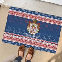 Serbia Christmas Rubber Doormat Coat Of Arms Srecan Bozic - Wonder Print Shop