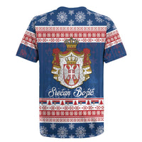 Serbia Christmas Rugby Jersey Coat Of Arms Srecan Bozic - Wonder Print Shop