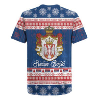 Serbia Christmas Rugby Jersey Coat Of Arms Srecan Bozic - Wonder Print Shop