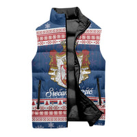 Serbia Christmas Sleeveless Puffer Jacket Coat Of Arms Srecan Bozic - Wonder Print Shop