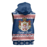 Serbia Christmas Sleeveless Zip Hoodie Coat Of Arms Srecan Bozic - Wonder Print Shop