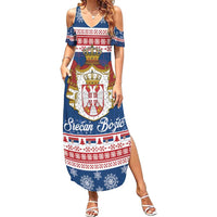 Serbia Christmas Summer Maxi Dress Coat Of Arms Srecan Bozic - Wonder Print Shop