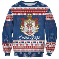 Serbia Christmas Sweatshirt Coat Of Arms Srecan Bozic - Wonder Print Shop