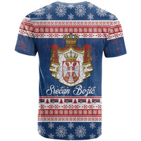 Serbia Christmas T Shirt Coat Of Arms Srecan Bozic - Wonder Print Shop