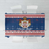 Serbia Christmas Tablecloth Coat Of Arms Srecan Bozic - Wonder Print Shop