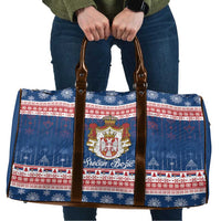 Serbia Christmas Travel Bag Coat Of Arms Srecan Bozic - Wonder Print Shop
