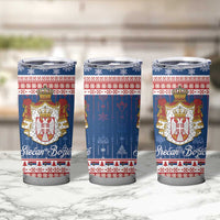 Serbia Christmas Tumbler Cup Coat Of Arms Srecan Bozic - Wonder Print Shop