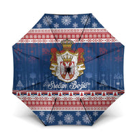 Serbia Christmas Umbrella Coat Of Arms Srecan Bozic - Wonder Print Shop